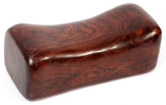 #1247 - CHINESE ROSEWOOD PILLOW, H 4", L 12", D 5"