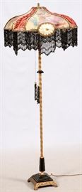 #1062 - ART DECO STYLE METAL FLOOR LAMP, H 62"