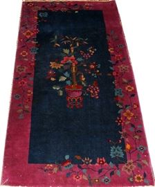 #1126 - CHINESE NICKEL HAND WOVEN WOOL RUG, W 3', L 5' 10"
