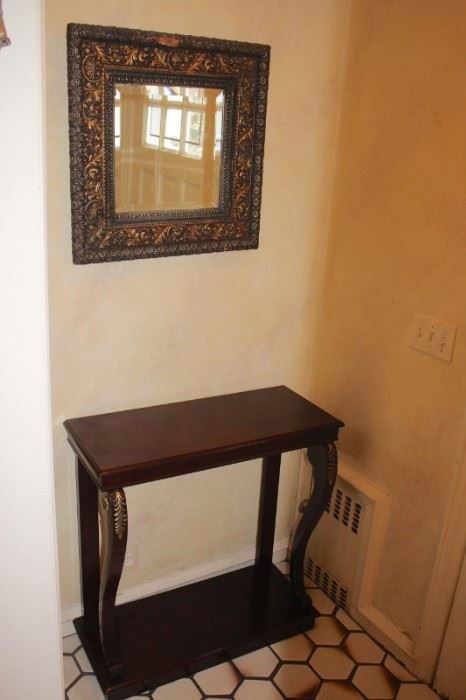 Framed Mirror and Console Table