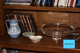 Steuben Bowl and Wedgewood Pitcher