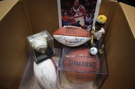 Sports Memorabilia - Signed Footballs, Signed Baseball, Signed Phil Rizzuto & Yogi Berra Print, Sports Posters, 