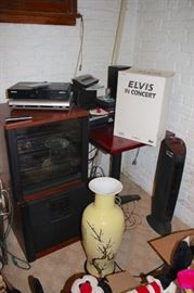 Electronics and Rack System, Decorative Urn and other Side Tables