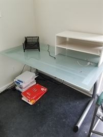 Glass and Steel Contemporary Desk