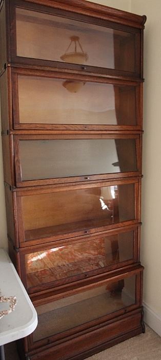 six-tier oak barrister's bookcase