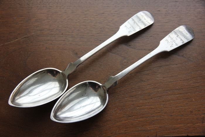 antique German silver spoons (13 loth)