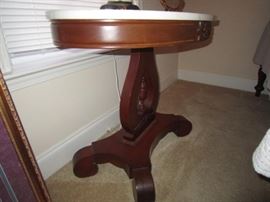 Oval  marble top table