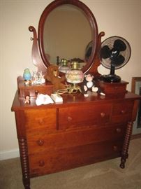 Custom made cherry dresser with wishbone mirror