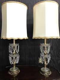 VINTAGE LAMPS WITH CRYSTAL ROPE