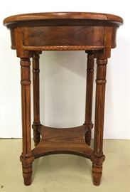SOLID WOOD ROUND LAMP TABLE