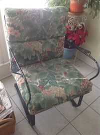 Metal Patio Chair / Cushion $ 50.00