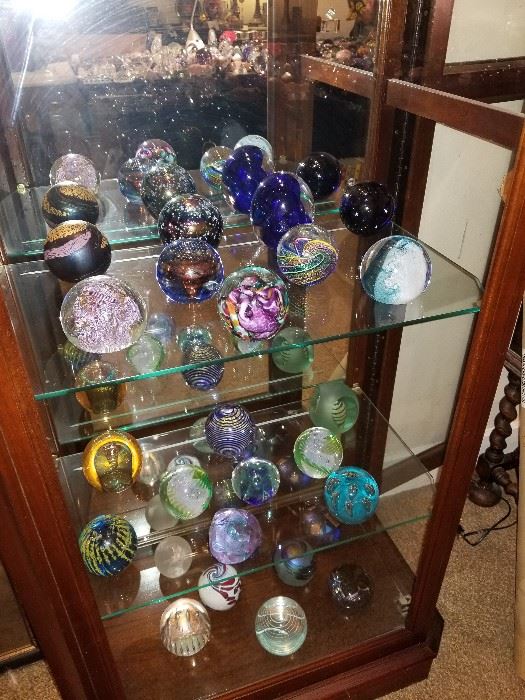 Large collection of high quality paperweights by various artist most are signed 