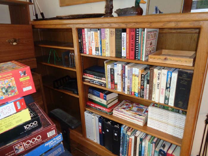 bookcases, bunch of national geographics