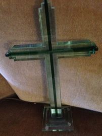 Green glass cross