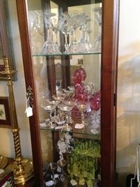 Display cabinet with lovely stemware