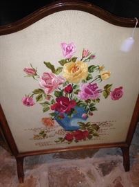 Fire screen with roses