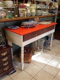 Buffet table/server; bird cage