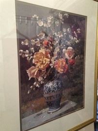 Framed floral arrangement