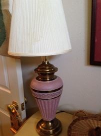 One of two vintage lamps