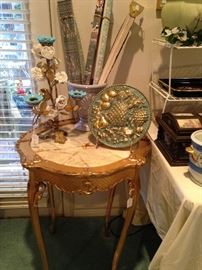 Marble top insert - gold table