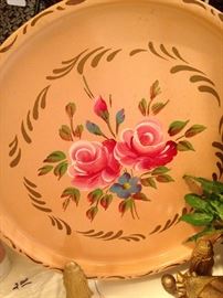 Rose tole tray