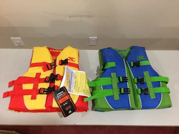 Children's life vests (Red/yellow new with tags).