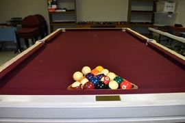 Olhausen Pool Table with Custom Cover and Balls