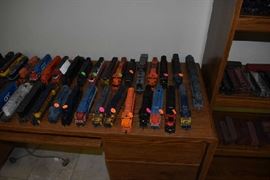 Train Engines Red Blue Black 