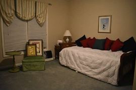 Day Bed (Trundle), Chair, Lamp, Art, Throw Pillows, Framed Art