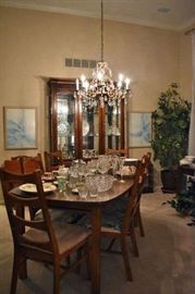 Dining Room Table, China and Glassware