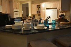 Vintage 1950-60s White and Aqua Dishes