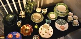 Golf Dishes Carnival Glass Luncheon Set  