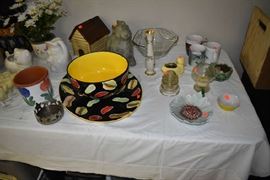 Large bowl and Misc items in Basement