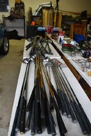 Lots and Lots of Golf clubs a variety of name brands. 