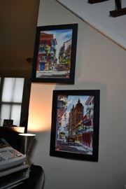 Lovely  street scene watercolors. 