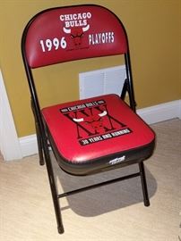 Chicago Bulls 1996 playoffs folding chair with certificate