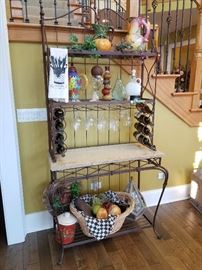 Bakers rack, butler pantry/wine rack