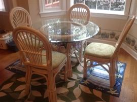 Beautiful Rattan Dinette with glass top table $ 220.00