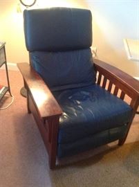 Vintage Leather style / Wood Recliner $ 240.00