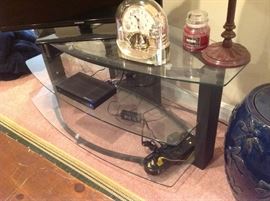 Glass Shelved TV Stand $ 70.00
