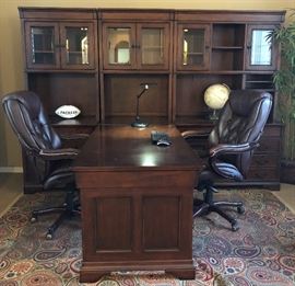 Executive Dual Office Furniture, Office Chairs (2), Area Rug