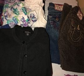 Girls Clothing and Shoes: Tops Sm-Med, Pants sz 7, Shoes Sz 2