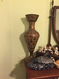 Antique brass vase