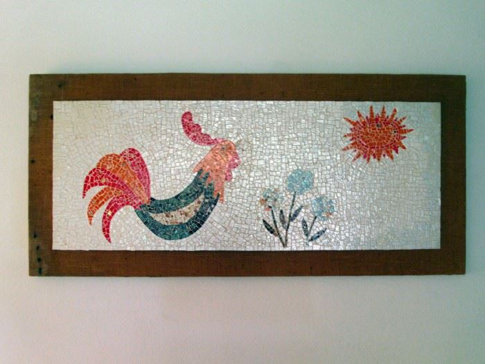 Living Room:  Mosaic Rooster 