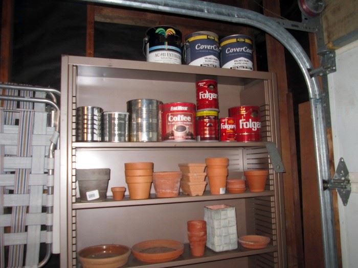 Garage:  Cans, Clay  Pots