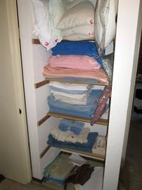 Hall Closet Left: Pillows, Blankets, etc.