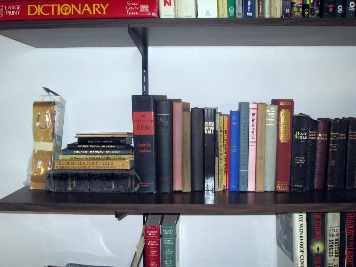 Back Bedroom Left:k  Bibles, Christian, Mormon, Catholic 