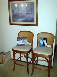 Dining Room Right:  2 Wicker Back Counter Chairs