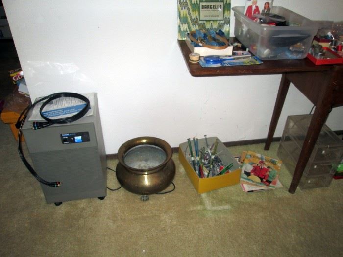 Dining Room Right:  Air Cleaner, Brass Spittoon