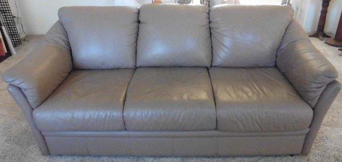Taupe leather couch